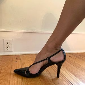 Unisa black vintage genuine leather sexy Strappy high heels